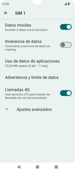 Pulsa Ajustes avanzados.