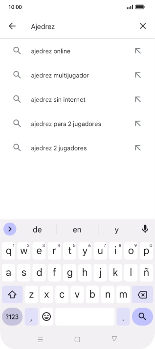 Introduce el nombre del tema o de la app y pulsa el icono de búsqueda. Introduce el nombre del tema o de la app y pulsa el icono de búsqueda.
