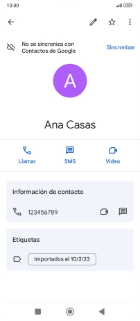 Pulsa el número de teléfono deseado.