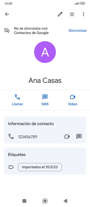 Pulsa el número de teléfono deseado.