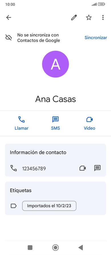Pulsa el número de teléfono deseado.