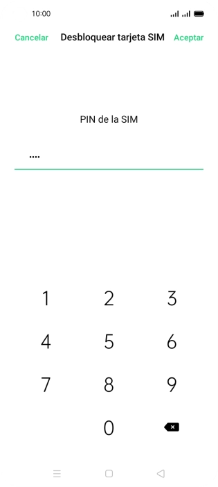 Introduce tu código PIN y pulsa Aceptar. Introduce tu código PIN y pulsa Aceptar.