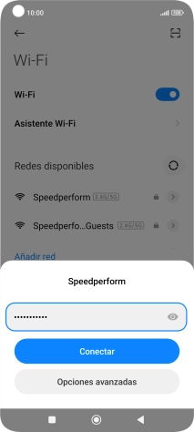 Introduce la contraseña de la red wifi y pulsa Conectar. Introduce la contraseña de la red wifi y pulsa Conectar.