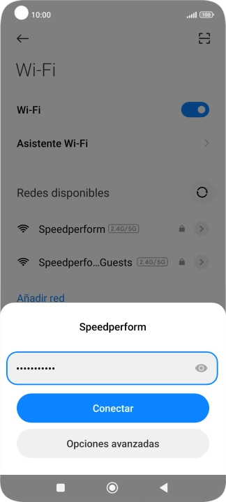 Introduce la contraseña de la red wifi y pulsa Conectar. Introduce la contraseña de la red wifi y pulsa Conectar.