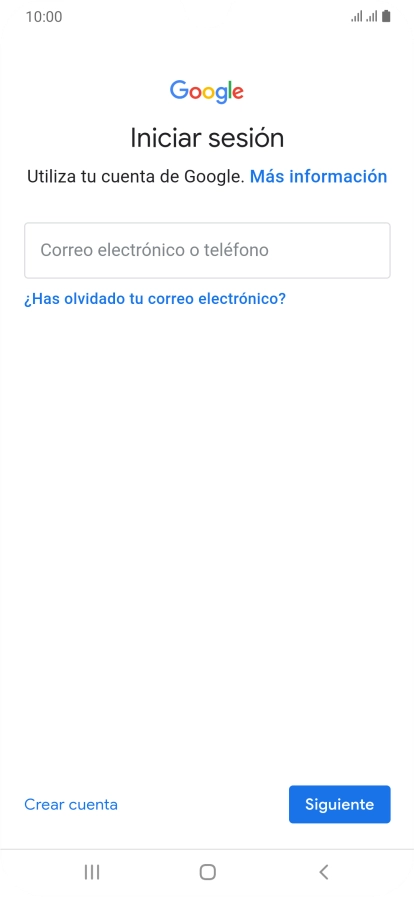 Si no tienes una cuenta de Google, pulsa Crear cuenta y sigue las indicaciones de la pantalla para ver cómo crear una cuenta nueva. Si no tienes una cuenta de Google, pulsa Crear cuenta y sigue las indicaciones de la pantalla para ver cómo crear una cuenta nueva.
