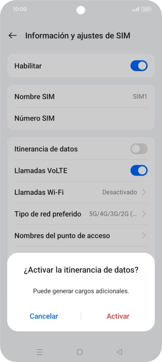 Si activas la función, pulsa Activar. Si activas la función, pulsa Activar.