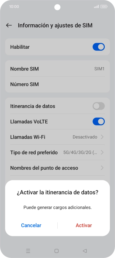 Si activas la función, pulsa Activar. Si activas la función, pulsa Activar.