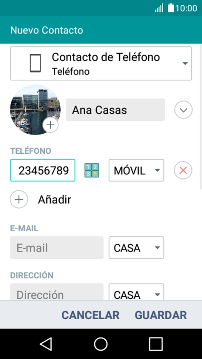 Pulsa la lista desplegable junto al número de teléfono. Pulsa la lista desplegable junto al número de teléfono.
