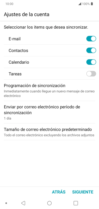 Si aparece en la pantalla esta imagen, tu cuenta de correo electrónico ha sido reconocida y configurada automáticamente. Sigue las indicaciones de la pantalla para introducir más información y terminar la configuración. Si aparece en la pantalla esta imagen, tu cuenta de correo electrónico ha sido reconocida y configurada automáticamente. Sigue las indicaciones de la pantalla para introducir más información y terminar la configuración.