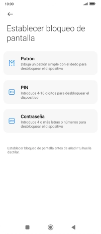 Pulsa el código de seguridad deseado. Pulsa el código de seguridad deseado.