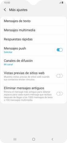 Pulsa Mensajes de texto. Pulsa Mensajes de texto.