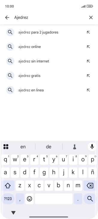 Introduce el nombre del tema o de la app y pulsa el icono de búsqueda. Introduce el nombre del tema o de la app y pulsa el icono de búsqueda.