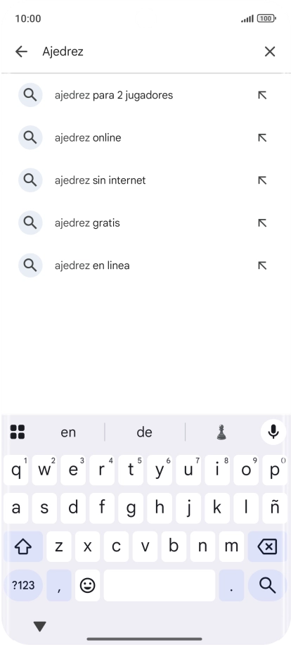 Introduce el nombre del tema o de la app y pulsa el icono de búsqueda. Introduce el nombre del tema o de la app y pulsa el icono de búsqueda.
