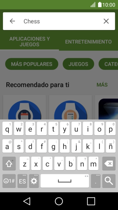Introduce el nombre del tema o de la app y pulsa la tecla de búsqueda. Introduce el nombre del tema o de la app y pulsa la tecla de búsqueda.