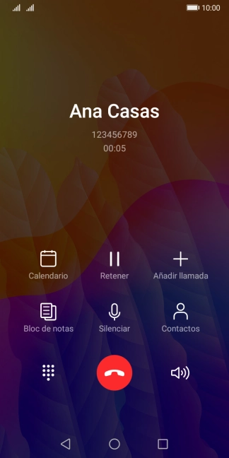 Pulsa el icono de finalizar llamada. Pulsa el icono de finalizar llamada.
