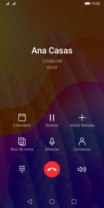 Pulsa el icono de finalizar llamada. Pulsa el icono de finalizar llamada.