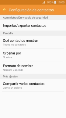 Pulsa Importar/exportar contactos.