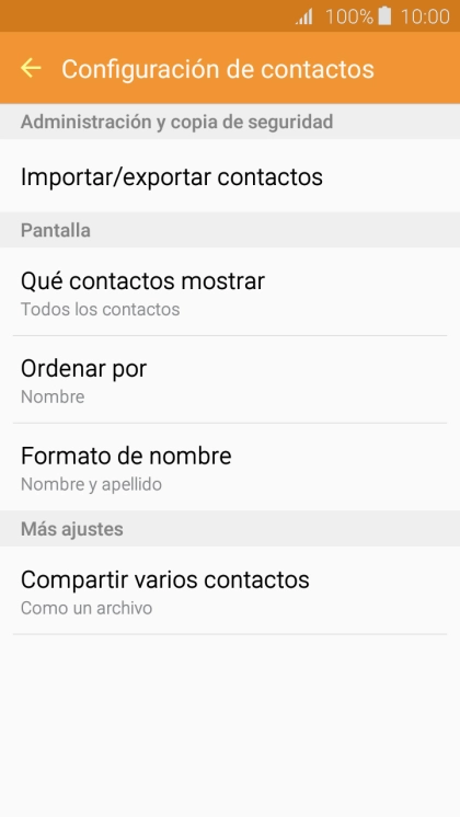 Pulsa Importar/exportar contactos.