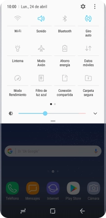 Pulsa el icono de datos móviles para activar o desactivar la función. Pulsa el icono de datos móviles para activar o desactivar la función.