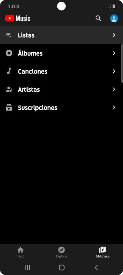 Pulsa una categoría y desplázate al archivo de música deseado. Pulsa una categoría y desplázate al archivo de música deseado.