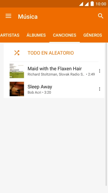 Pulsa el archivo de música deseado. Pulsa el archivo de música deseado.