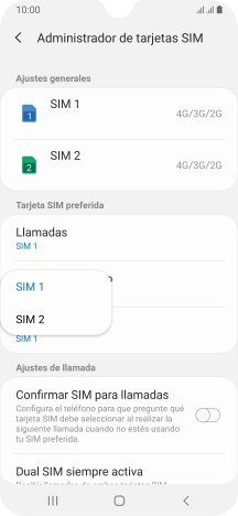 Pulsa la tarjeta SIM deseada. Pulsa la tarjeta SIM deseada.