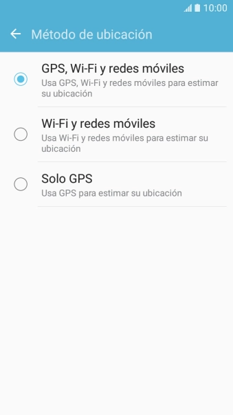 Si seleccionas GPS, Wi-Fi y redes móviles, el teléfono podrá encontrar tu posición exacta con ayuda de los satélites GPS, la red móvil y una red wifi cercana. El GPS por satélite requiere vista libre al cielo.