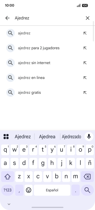 Introduce el nombre del tema o de la app y pulsa el icono de búsqueda. Introduce el nombre del tema o de la app y pulsa el icono de búsqueda.