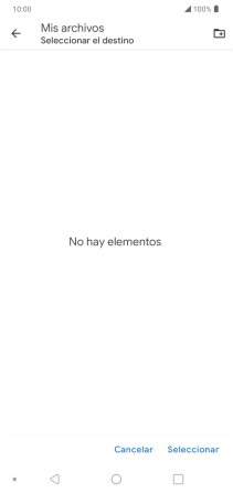 Si deseas crear una nueva carpeta, pulsa el icono de nueva carpeta y sigue las indicaciones de la pantalla para crearla. Si deseas crear una nueva carpeta, pulsa el icono de nueva carpeta y sigue las indicaciones de la pantalla para crearla.