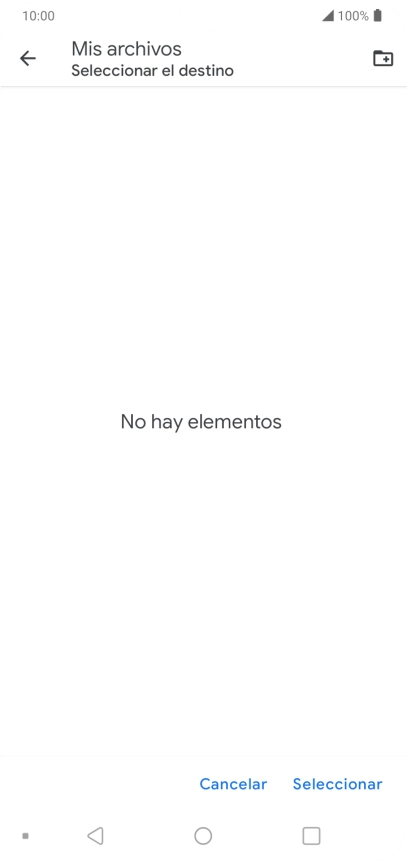 Si deseas crear una nueva carpeta, pulsa el icono de nueva carpeta y sigue las indicaciones de la pantalla para crearla. Si deseas crear una nueva carpeta, pulsa el icono de nueva carpeta y sigue las indicaciones de la pantalla para crearla.