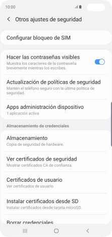 Pulsa Configurar bloqueo de SIM. Pulsa Configurar bloqueo de SIM.