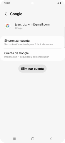 Pulsa Sincronizar cuenta. Pulsa Sincronizar cuenta.