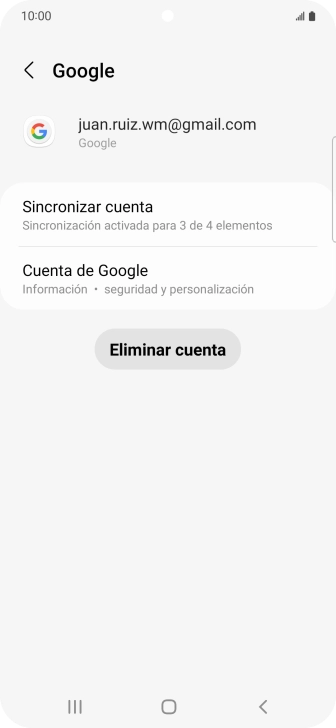 Pulsa Sincronizar cuenta. Pulsa Sincronizar cuenta.
