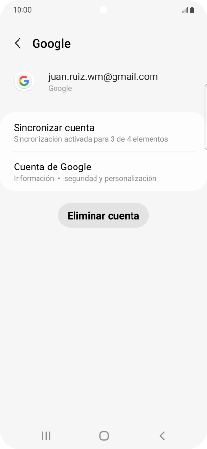 Pulsa Sincronizar cuenta. Pulsa Sincronizar cuenta.