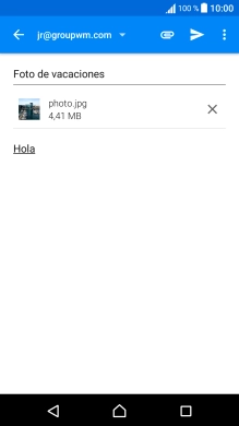 Pulsa el icono de envío cuando termines de escribir el correo electrónico. Pulsa el icono de envío cuando termines de escribir el correo electrónico.