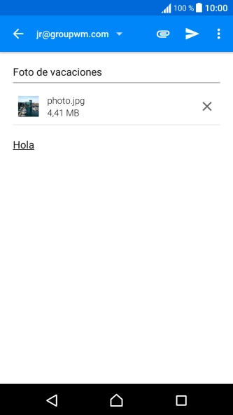 Pulsa el icono de envío cuando termines de escribir el correo electrónico. Pulsa el icono de envío cuando termines de escribir el correo electrónico.