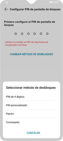 Pulsa el código de seguridad deseado y sigue las indicaciones de la pantalla para crear un código de seguridad del teléfono adicional. Pulsa el código de seguridad deseado y sigue las indicaciones de la pantalla para crear un código de seguridad del teléfono adicional.