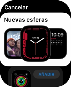 Girar la Digital Crown para ver los diferentes diseños de esfera. Girar la Digital Crown para ver los diferentes diseños de esfera.