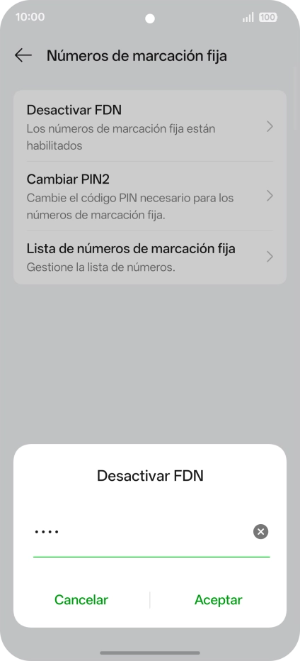 Introduce el código PIN2 y pulsa Aceptar. Introduce el código PIN2 y pulsa Aceptar.