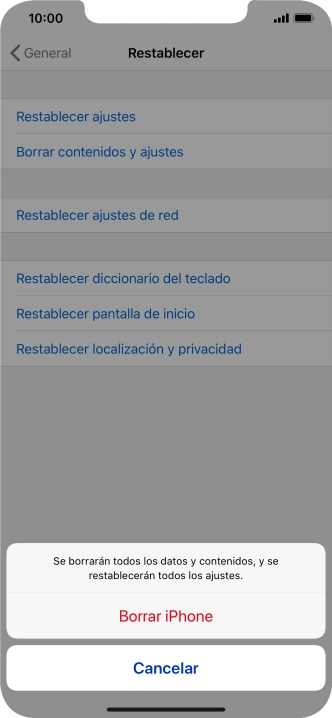 Pulsa Borrar iPhone.