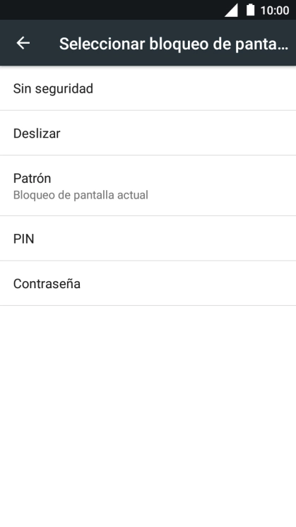 Pulsa Sin seguridad.