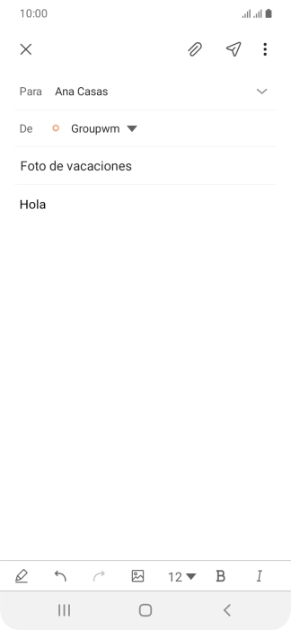 Pulsa el icono de anexos. Pulsa el icono de anexos.