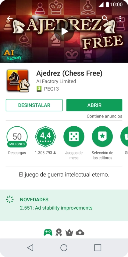 Pulsa DESINSTALAR.
