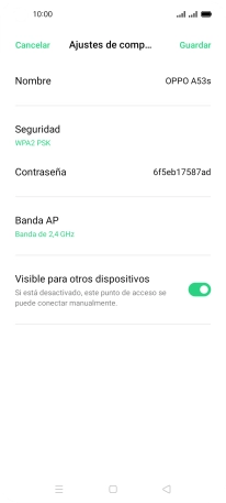 Pulsa Nombre e introduce el nombre deseado de la conexión wifi