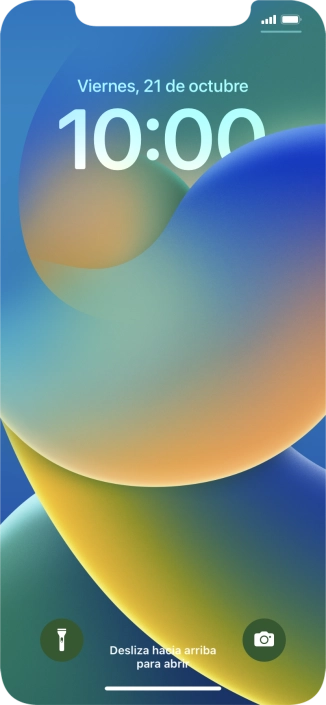 Desliza el dedo hacia arriba desde la parte inferior de la pantalla. Desliza el dedo hacia arriba desde la parte inferior de la pantalla.