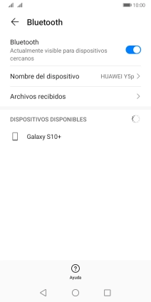 Pulsa el dispositivo Bluetooth deseado y sigue las indicaciones de la pantalla para vincular el dispositivo al teléfono. Pulsa el dispositivo Bluetooth deseado y sigue las indicaciones de la pantalla para vincular el dispositivo al teléfono.