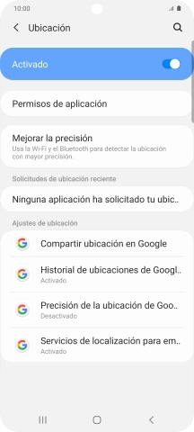 Pulsa Permisos de aplicación.