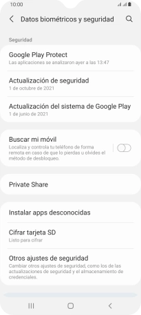 Pulsa Otros ajustes de seguridad. Pulsa Otros ajustes de seguridad.