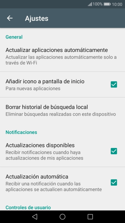 Pulsa Actualizar aplicaciones automáticamente. Pulsa Actualizar aplicaciones automáticamente.