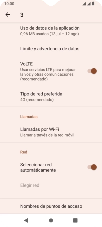 Pulsa Tipo de red preferida.